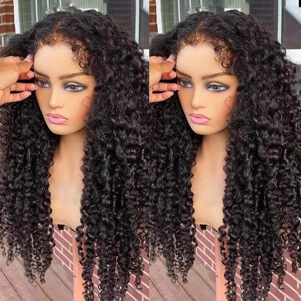 Kinky Curly 13x6 HD Lace Frontal Wig 4C Edges Curly Baby Hair For Women 7x5 Glueless Pre Cut Lace Deep Wave Wigs 100% Human Hair