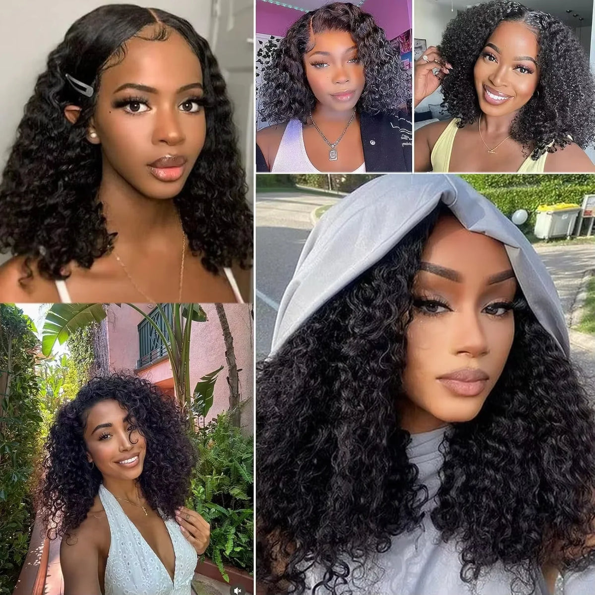 Deep Wave 250% Density Short Bob 13x4 Lace Front Human Hair Wigs Women Brazilian Curly Lace Frontal Wig Glueless Closure Wigs