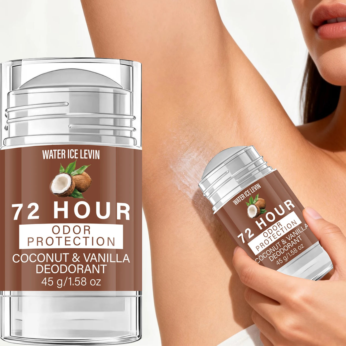 Water Ice Levin Coconut & Vanilla Deodorant 45g Eucalyptus Oil Collagen Gentle Refreshing Natural Body Deodorant Care Stick