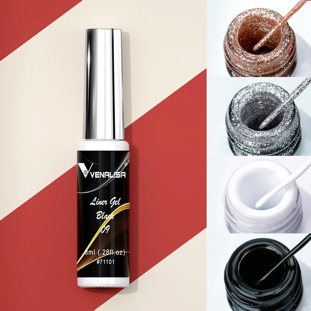 8ml VENALISA Liner Gel White Line French Nail Gel Polish 21 Colors Soak Off UV/LED Painting Gel Beautiful Semi Permanent Varnish