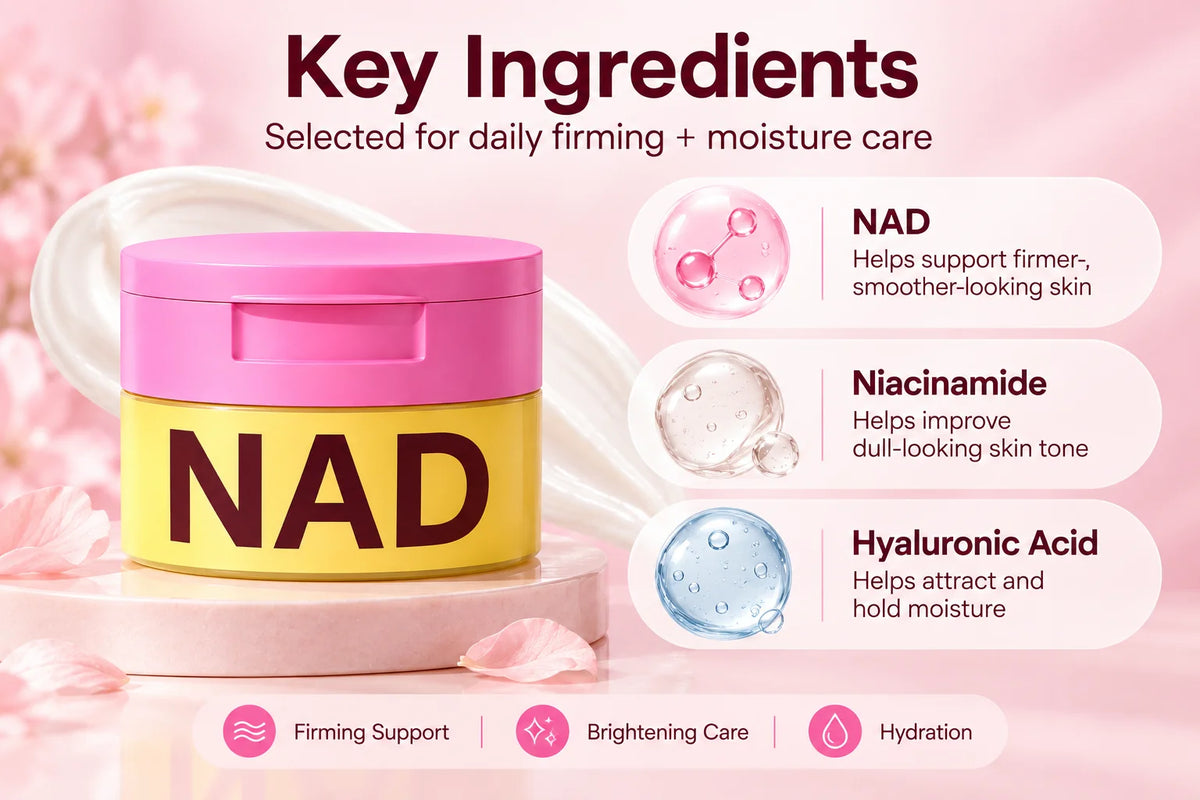 KOEC NAD+ Hydrating Face Moisturizer - Skincare Cream with Niacinamide & Hyaluronic Acid - Instant Face Lift Cream for Radiant & Smooth Skin - Daily Moisturizer for All Skin Types, 50g/1.76oz