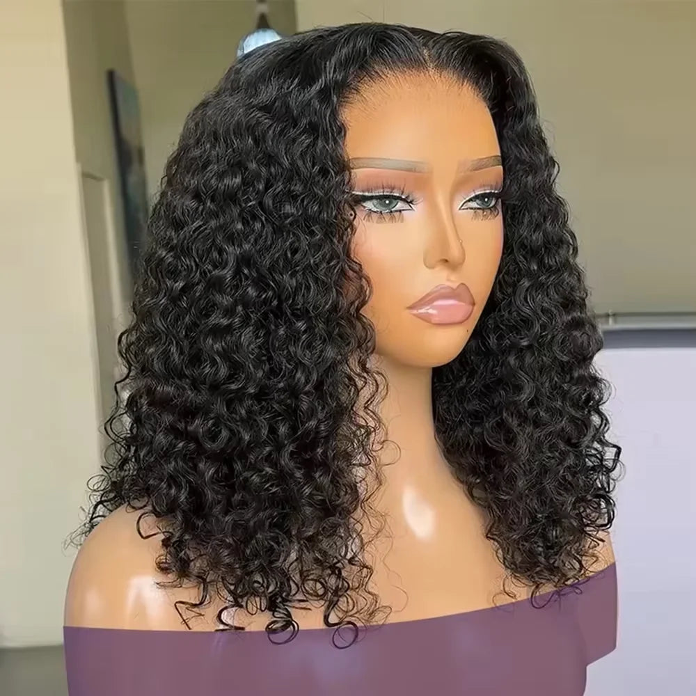 Deep Wave 250% Density Short Bob 13x4 Lace Front Human Hair Wigs Women Brazilian Curly Lace Frontal Wig Glueless Closure Wigs
