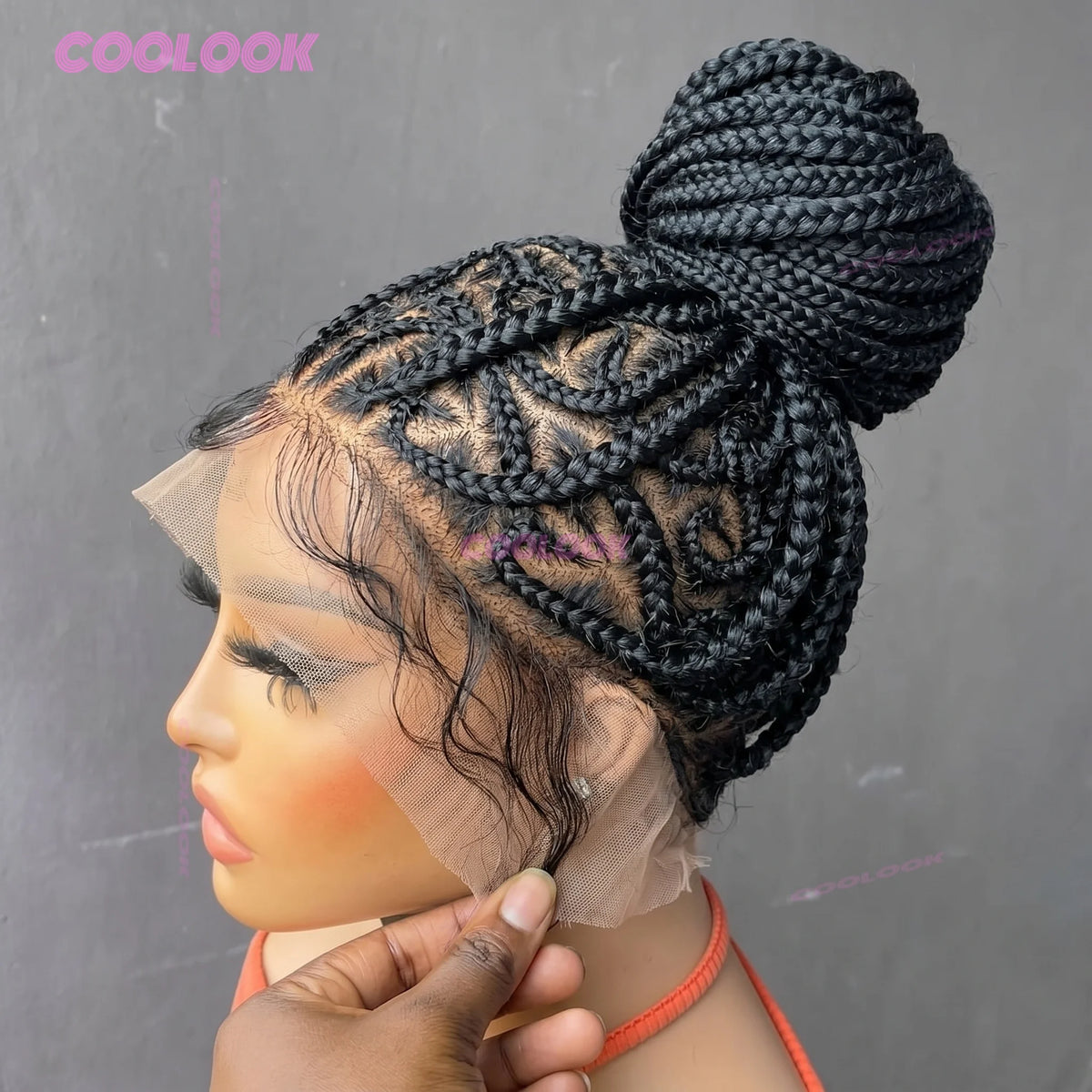 36'' Heart Braids Wig Synthetic Full Lace Braided Wigs For Women Knotless Box Braids Cornrow Braided Wigs