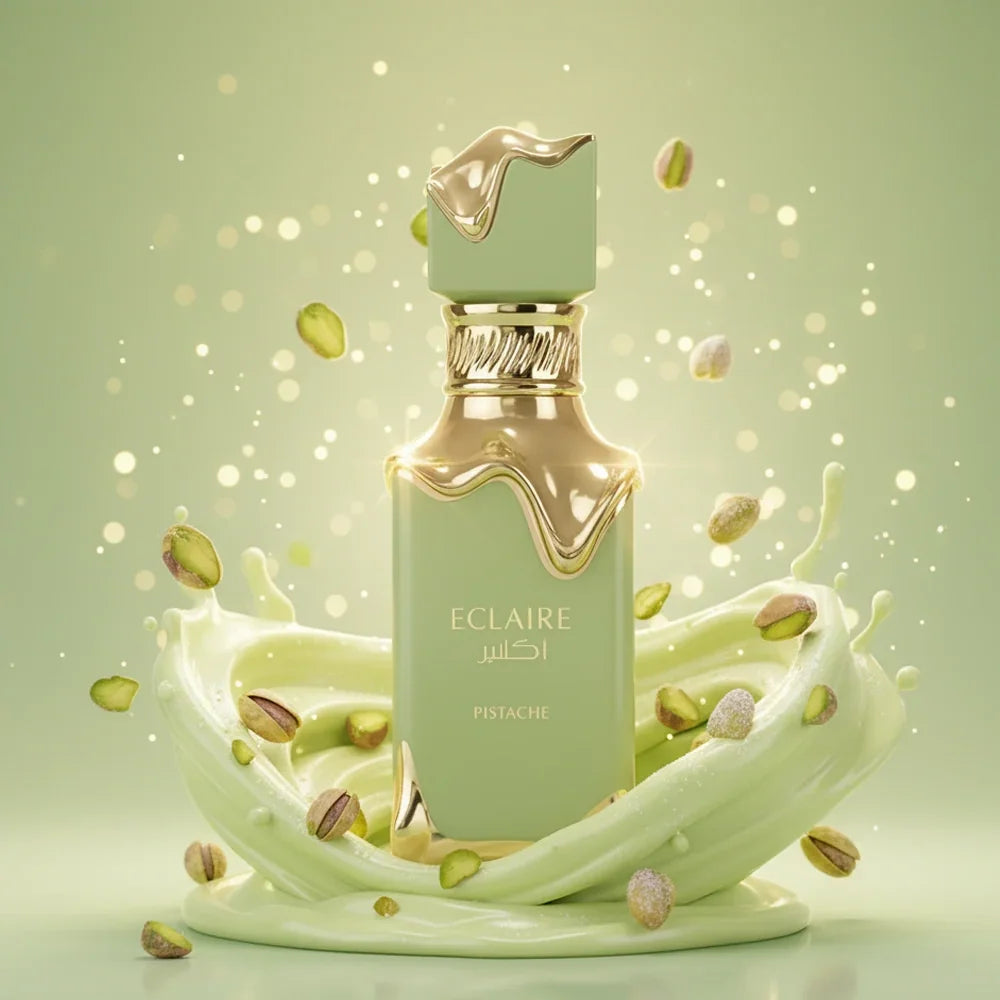 Lattafa Eclaire Pistache – Gourmand, Nutty, Creamy, Musky – Eau De Parfum Spray Long-Lasting Fragrance for Women, 3.4 Ounce / 100 ml