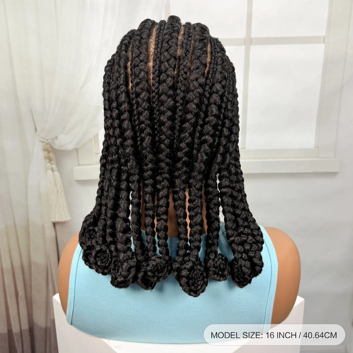 Full Lace Braided Wigs Synthetic Natural Cornrow Braids Wig Handmade Bantu Braiding Hair Wigs with Baby Hair for Black Women