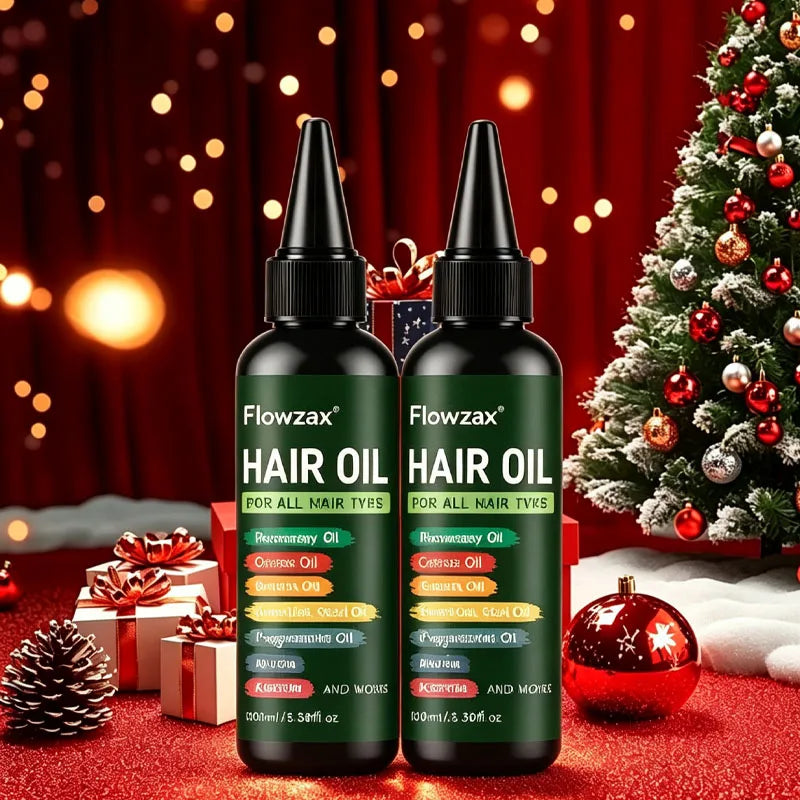 2PCS 7-in-1 Hair Care Essential Oil, 100ml, Containing Rosemary Oil, Castor Oil, Banana Oil, Pumpkin Seed Oil, Peppermint Oil, Biotin, Keratin, Moisturizing From Root To Tip, Perfect Valentine's Day And Mother's Day Gift For