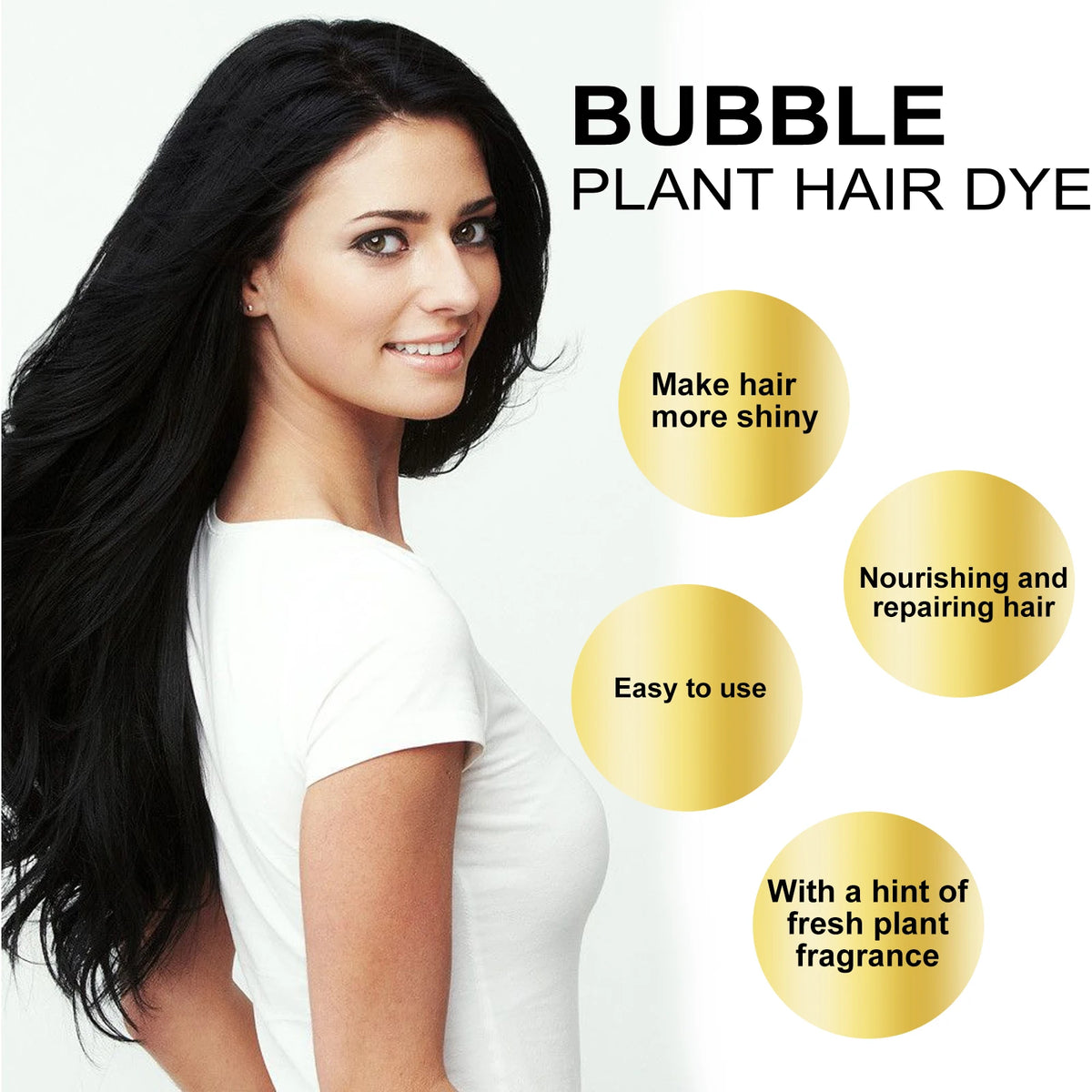 EELHOE Bubble Hair Dye Foam Fast Cover White Hair Grey Dye Shampoo Scalp Nourishing Color Shampoo Natural Plant Hair Dye 10PCS
