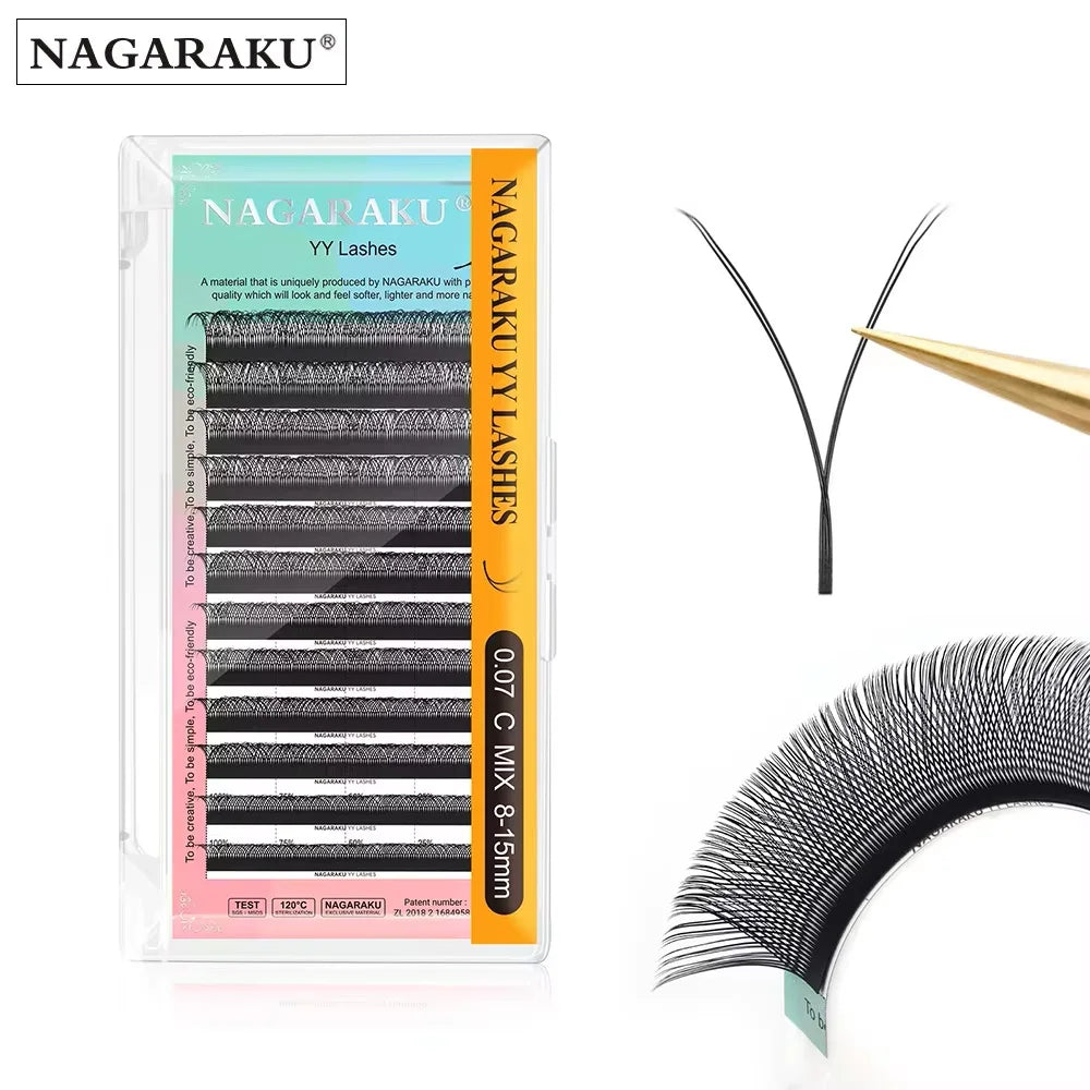 NAGARAKU Ship From USA 5 Cases YY W Shape 3D 4D 5D 6D 7D Eyelashes Fast Free Delivery in 2-5 days by USPS Express