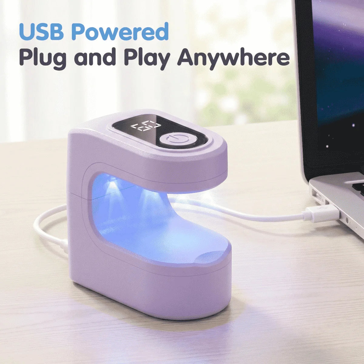 Mini UV Nail Lamp with LCD Screen, Portable USB Gel Nail Dryer, Innovative Manicure Curing Light for Home & Salon Gel Nail Care