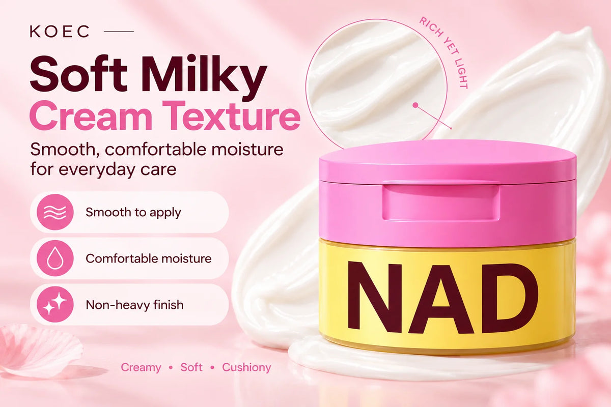 KOEC NAD+ Hydrating Face Moisturizer - Skincare Cream with Niacinamide & Hyaluronic Acid - Instant Face Lift Cream for Radiant & Smooth Skin - Daily Moisturizer for All Skin Types, 50g/1.76oz