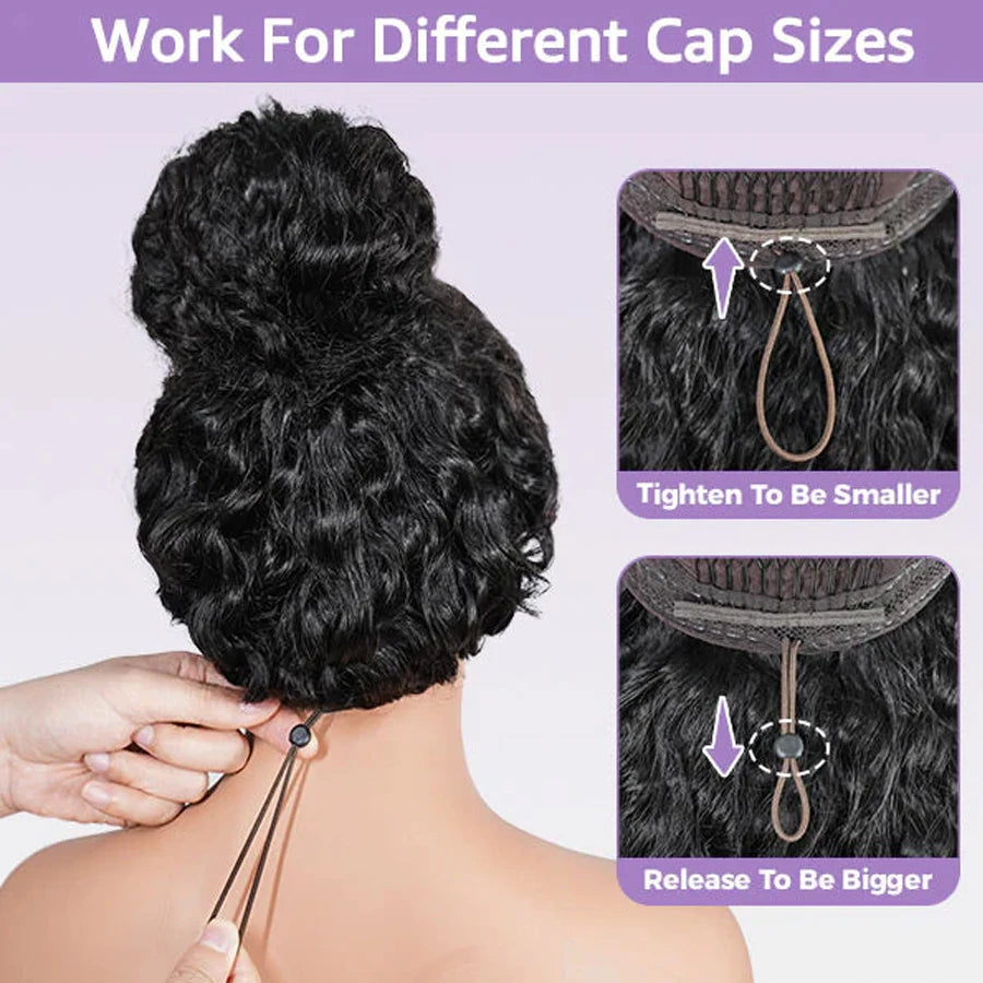 Chocolate Brown Burmese Curly 6X6 5X5 HD Lace Closure Wigs Invisible Strap 250% Wear Go Glueless Prepluck HD Lace Human Hair Wig