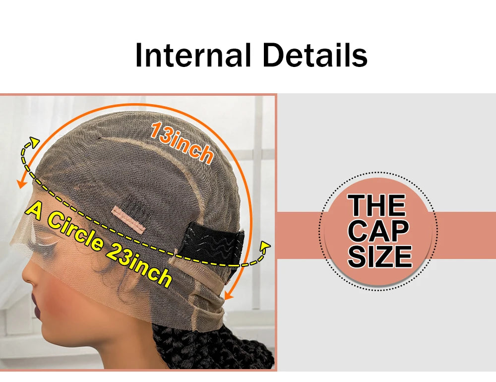 Full Lace Braided Wigs Synthetic Natural Cornrow Braids Wig Handmade Bantu Braiding Hair Wigs with Baby Hair for Black Women