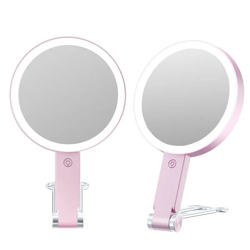 Rechargeable 1X/10X Magnifying Lighted Travel Makeup Mirror Portable Cosmetic Mirror with Lights Tabletop Handhold Hanging