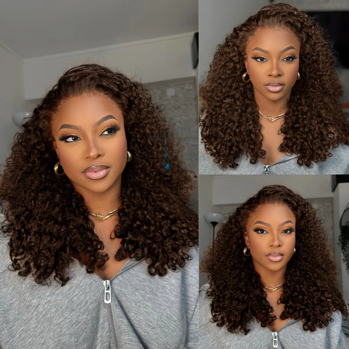 250% Dark Brown Deep Wave Short Bob Wig Human Hair Curly Transparent Lace 13x4 Human Hair Wigs Pre Plucked 10-16 Inch