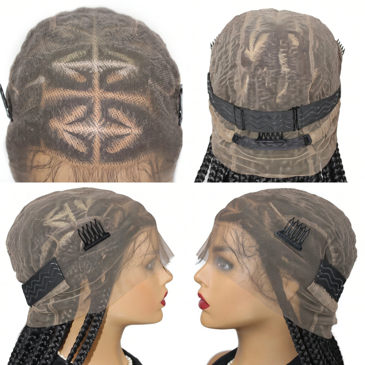 36'' Heart Braids Wig Synthetic Full Lace Braided Wigs For Women Knotless Box Braids Cornrow Braided Wigs