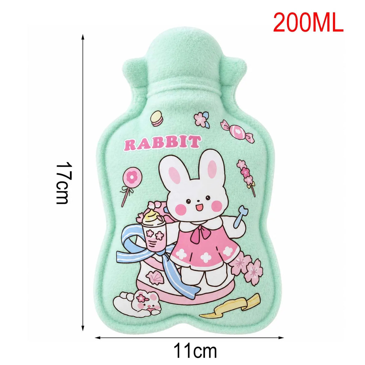 1PC Hot Water Bottle Cute Plush Cartoon Cover Warm Water Bag Portable Reusable Hand Warmer Winter Home Gift