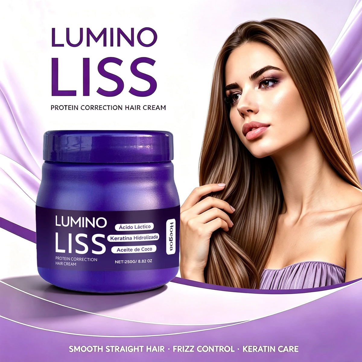 Protein Hair Correcting Cream Long Lasting Smoothing Straightening Treatment Reduces Frizz Heat Protection Easy Application Strengthens Hair Cream