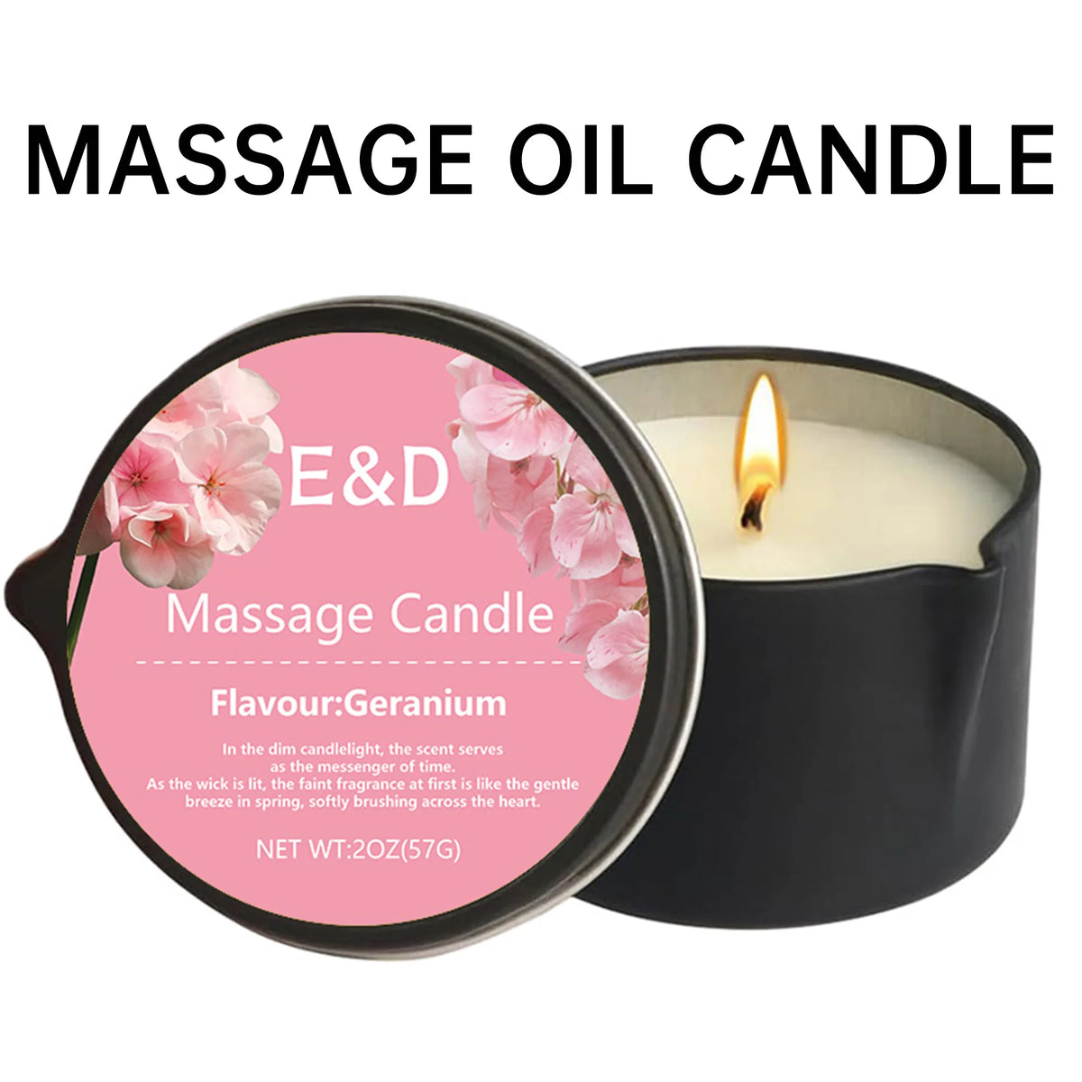 Orange Massage Oil Candle 2 oz, Body Massage Candle Melts Into Warm Body Oil, Moisturizing Aromatherapy Home Spa Gift For Women