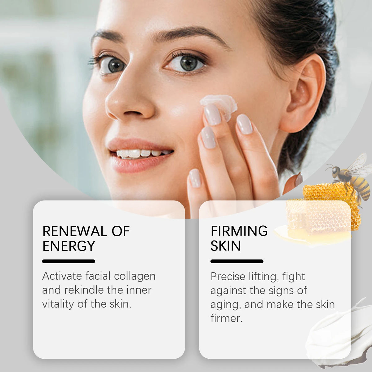 Bee Venom Facial Serum Firming Ginger Root Extract Even Skin Tone Fade Dark Spots Radiant Glow Lift Tighten Anti Aging Support Skin Elasticity Face Care