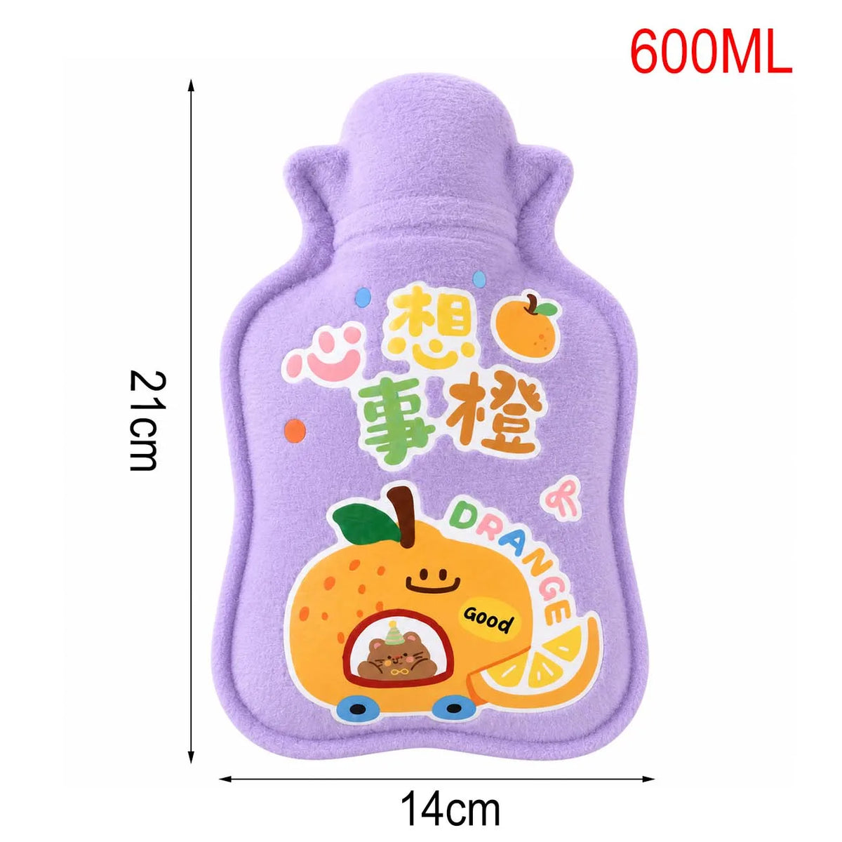 1PC Hot Water Bottle Cute Plush Cartoon Cover Warm Water Bag Portable Reusable Hand Warmer Winter Home Gift