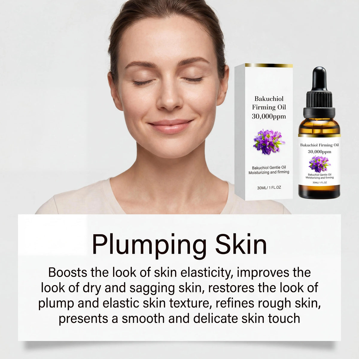 3% Bakuchiol Anti Aging Facial Oil Serum Hydrating Firming Lifting Moisturizing Smoothing Fade Fine Lines Reduce Wrinkles Skin Care