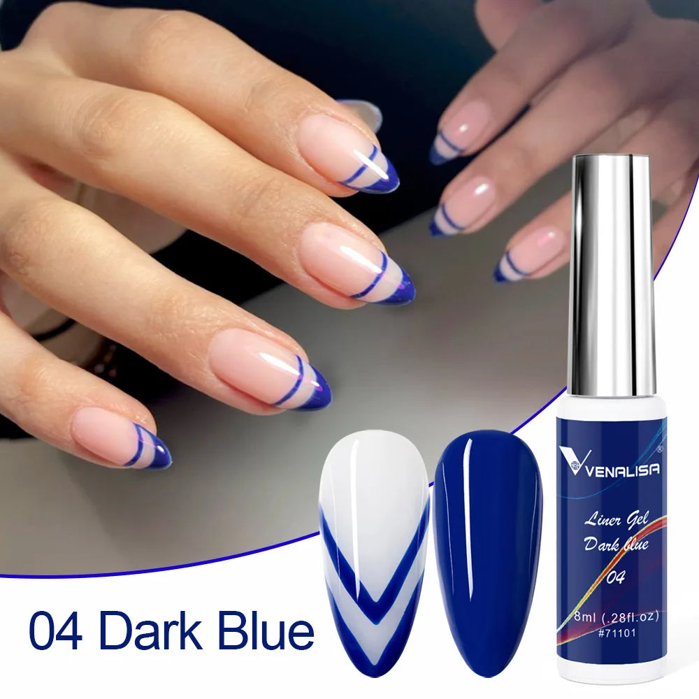 8ml VENALISA Liner Gel White Line French Nail Gel Polish 21 Colors Soak Off UV/LED Painting Gel Beautiful Semi Permanent Varnish