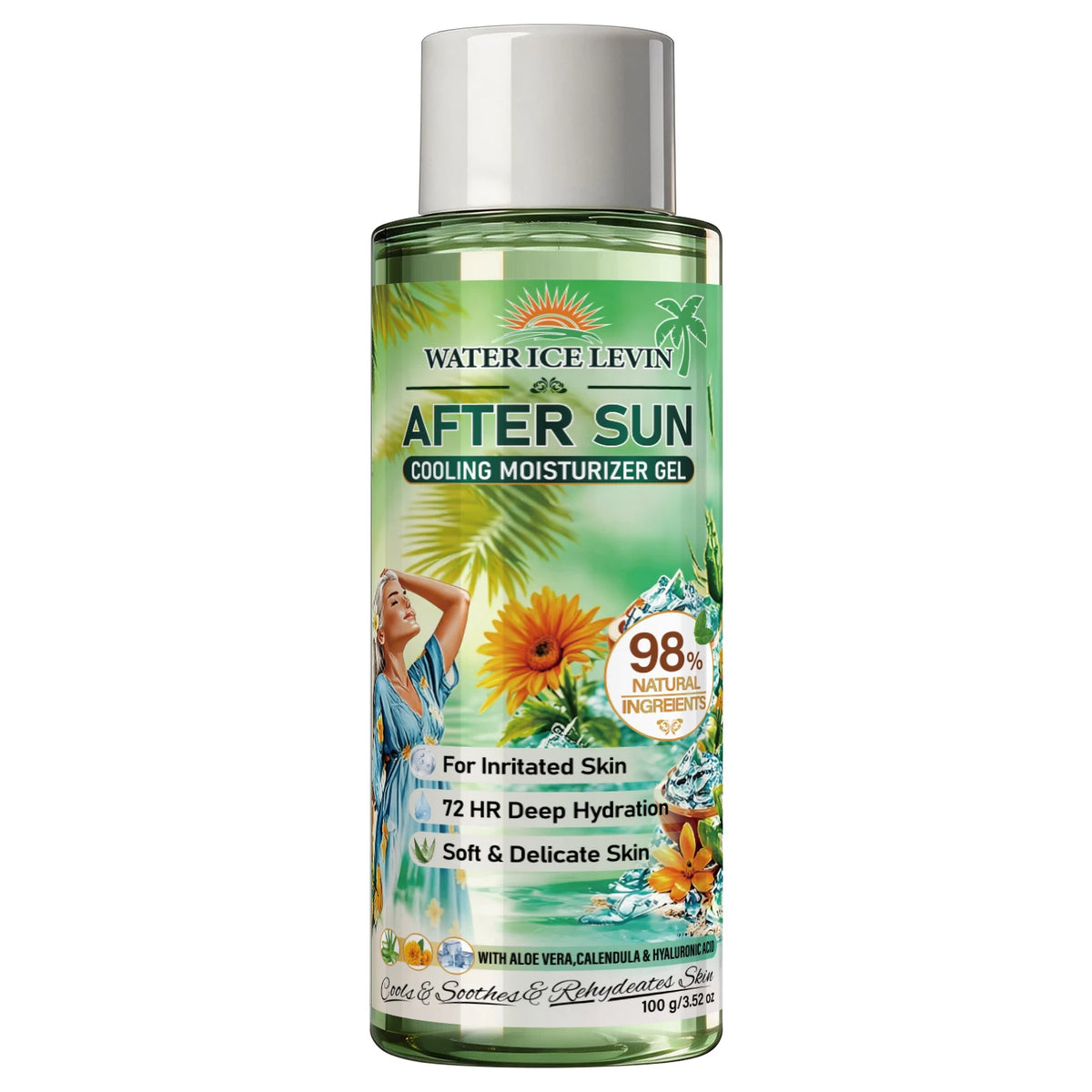 Sun Exposure After Sun Care Cooling Moisturizer Gel Deep Hydration Soothe Sensitive Irritated Skin Aloe Vera Skin Gel 100g