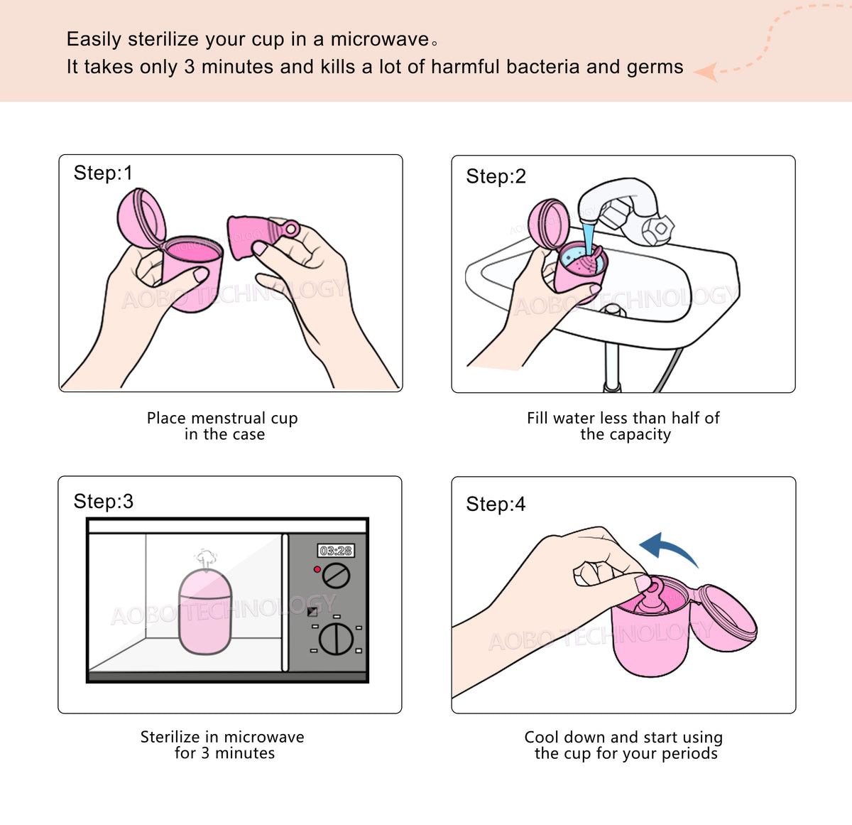 10pcs Silicone Case Sterilizer Bpa-Free Cleaner Container To Clean And Store Menstrual Cups Sterilizer Case