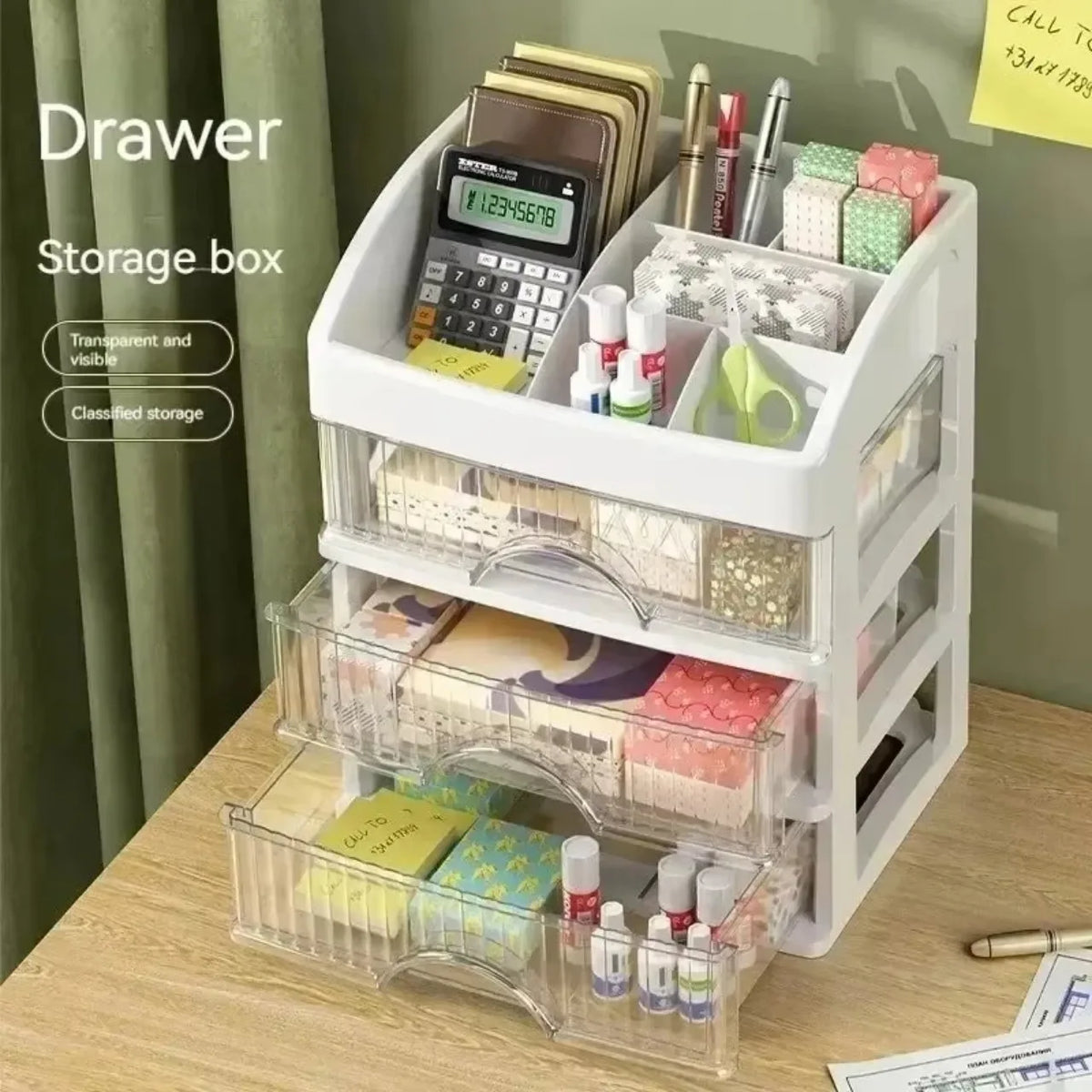 Multi-Layer Makeup Organizer with Drawers, Clear Cosmetic Storage Box for Skincare, Lipstick, Perfume and Vanity Essentials