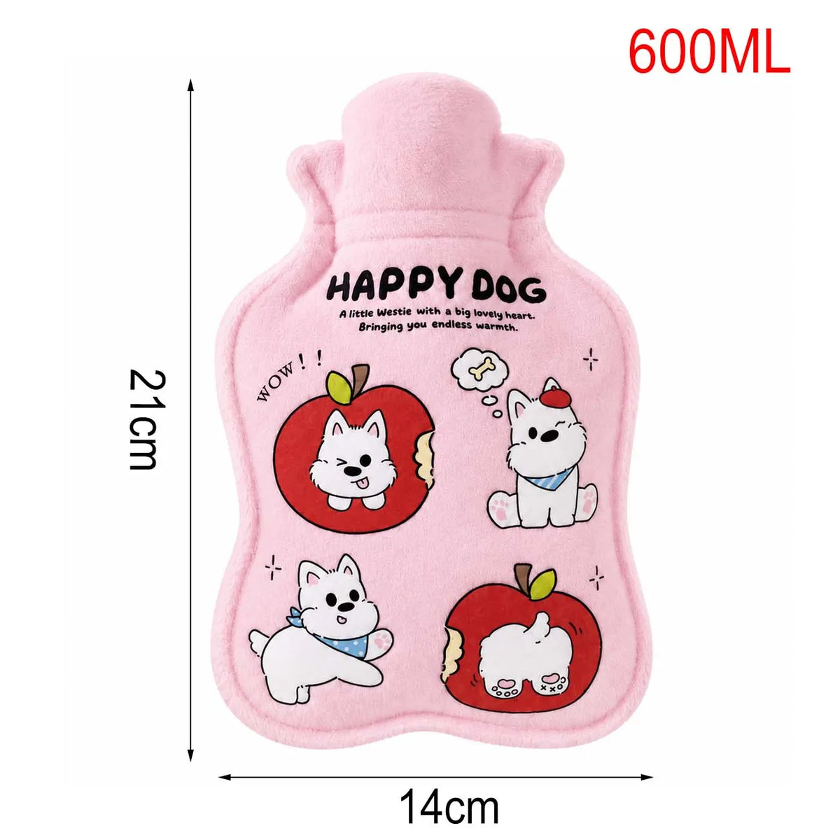 Hot Water Bottle Plush Warm Water Bag Cute Cartoon Soft Cover Hand Warmer for Winter Bed Sofa Women Kids Gift