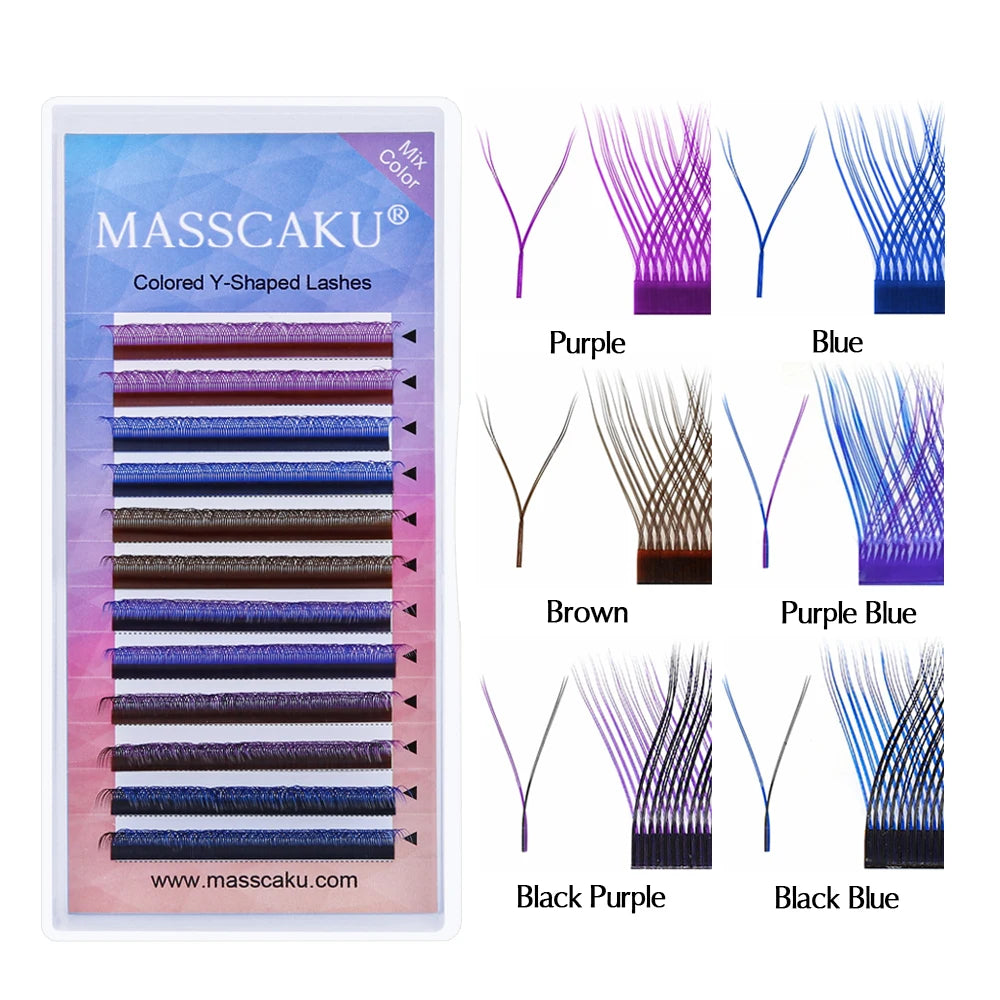 Hot Selling Masscaku YY Shape Eyelash Extensions Premade Volume Fans Natural Soft Lashes W Style Comfortable False Eyelashes