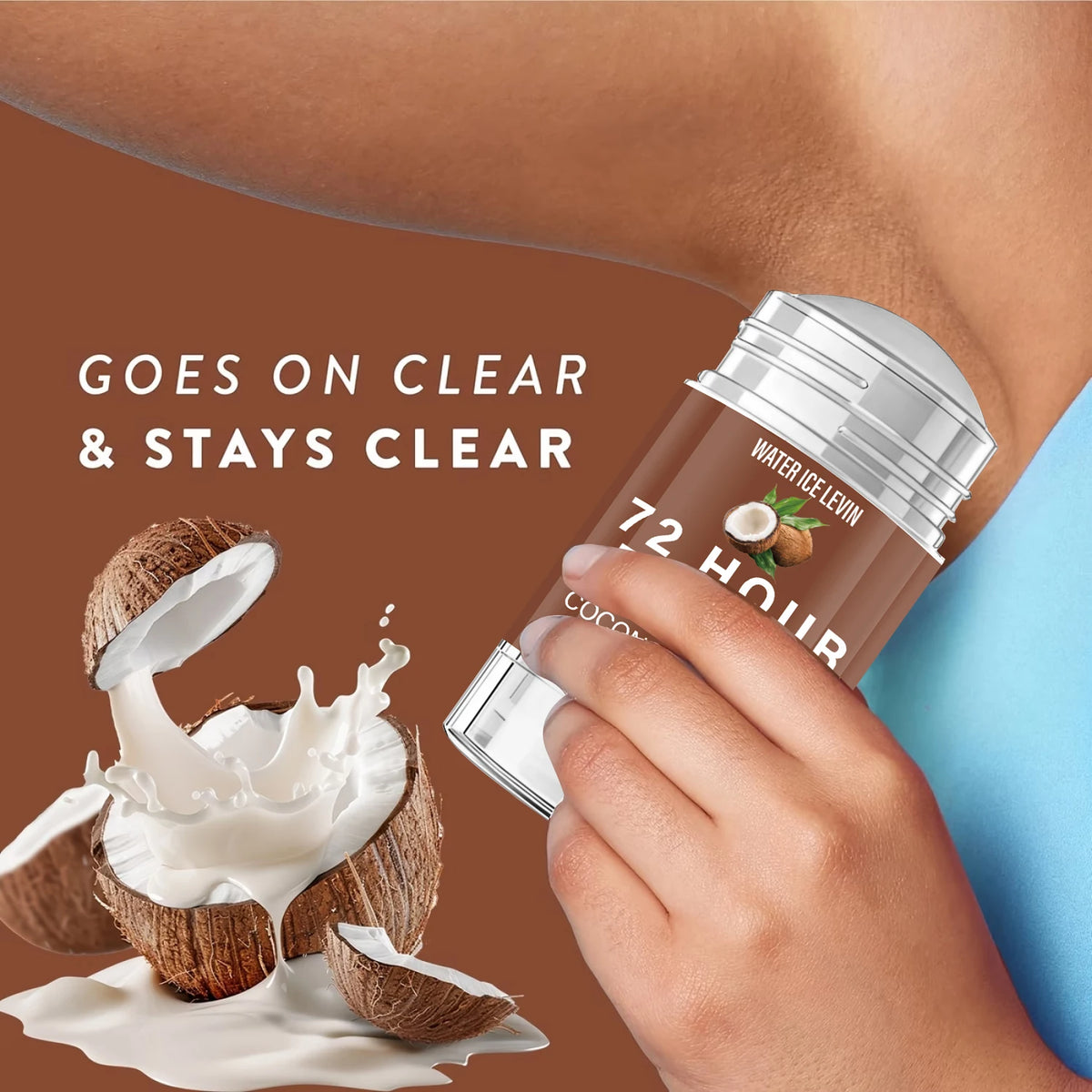 Water Ice Levin Coconut & Vanilla Deodorant 45g Eucalyptus Oil Collagen Gentle Refreshing Natural Body Deodorant Care Stick