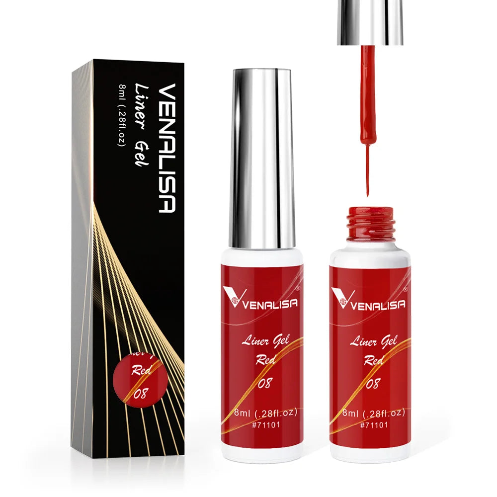 8ml VENALISA Liner Gel White Line French Nail Gel Polish 21 Colors Soak Off UV/LED Painting Gel Beautiful Semi Permanent Varnish