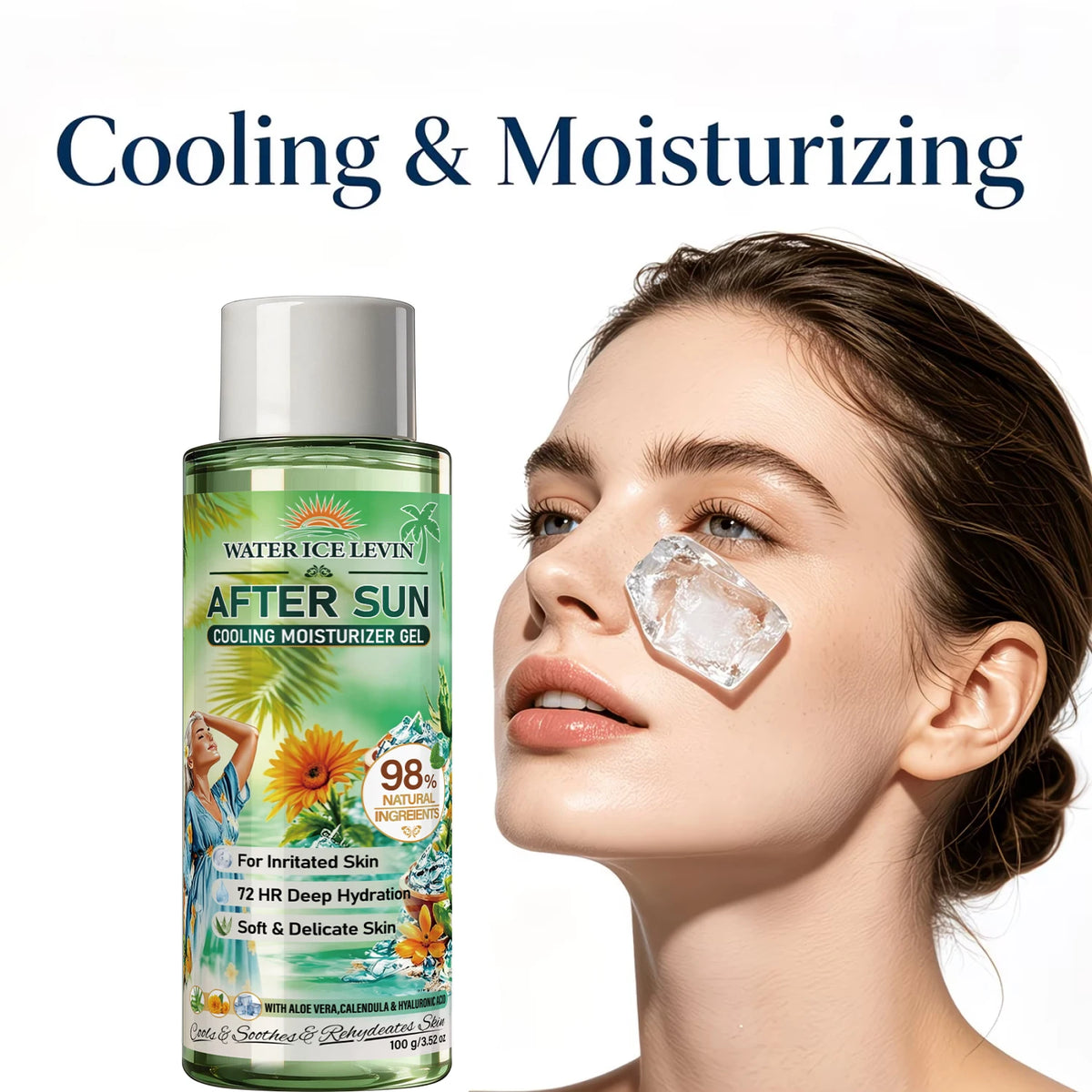 Sun Exposure After Sun Care Cooling Moisturizer Gel Deep Hydration Soothe Sensitive Irritated Skin Aloe Vera Skin Gel 100g