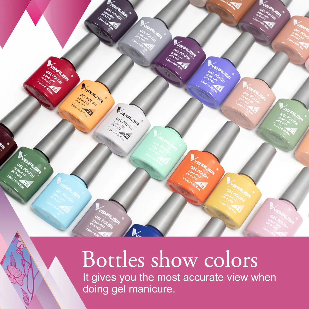 VENALISA 7.5ml Nail Gel Polish VIP4 HEMA Free Semi Permanent Soak off UV LED Nail Gel Varnish Full Coverage Nail Gel Lacquer