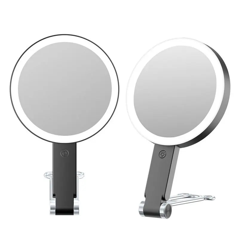 Rechargeable 1X/10X Magnifying Lighted Travel Makeup Mirror Portable Cosmetic Mirror with Lights Tabletop Handhold Hanging