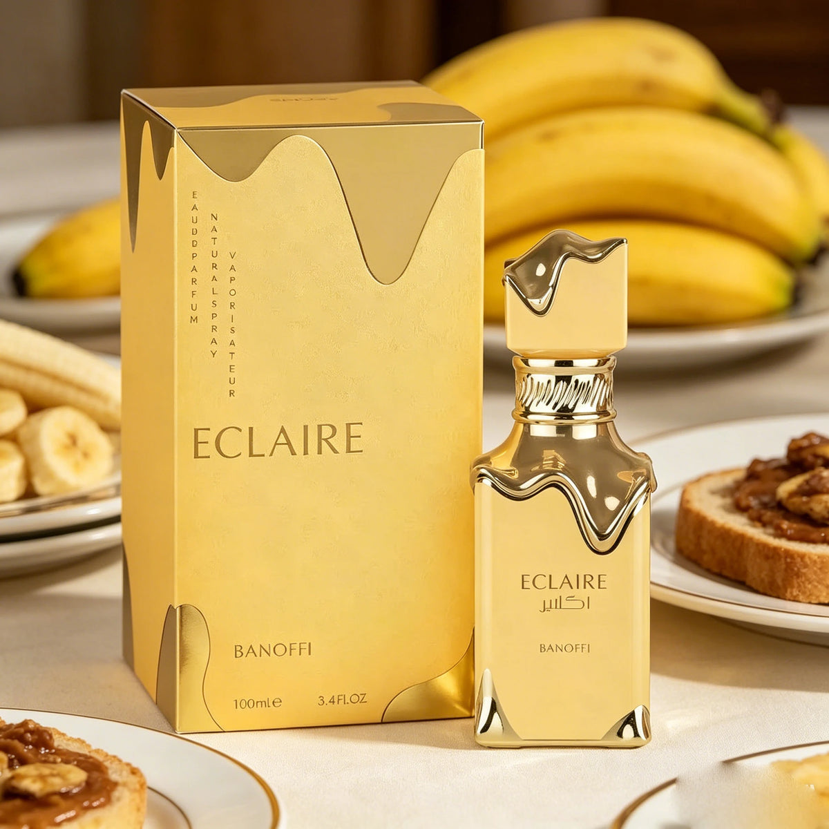 ECLAIRE BANOFFI Banana Cream Cake Fragrance Women's perfume spray, 3.4 oz 100 ml, sweet and charming fragrance