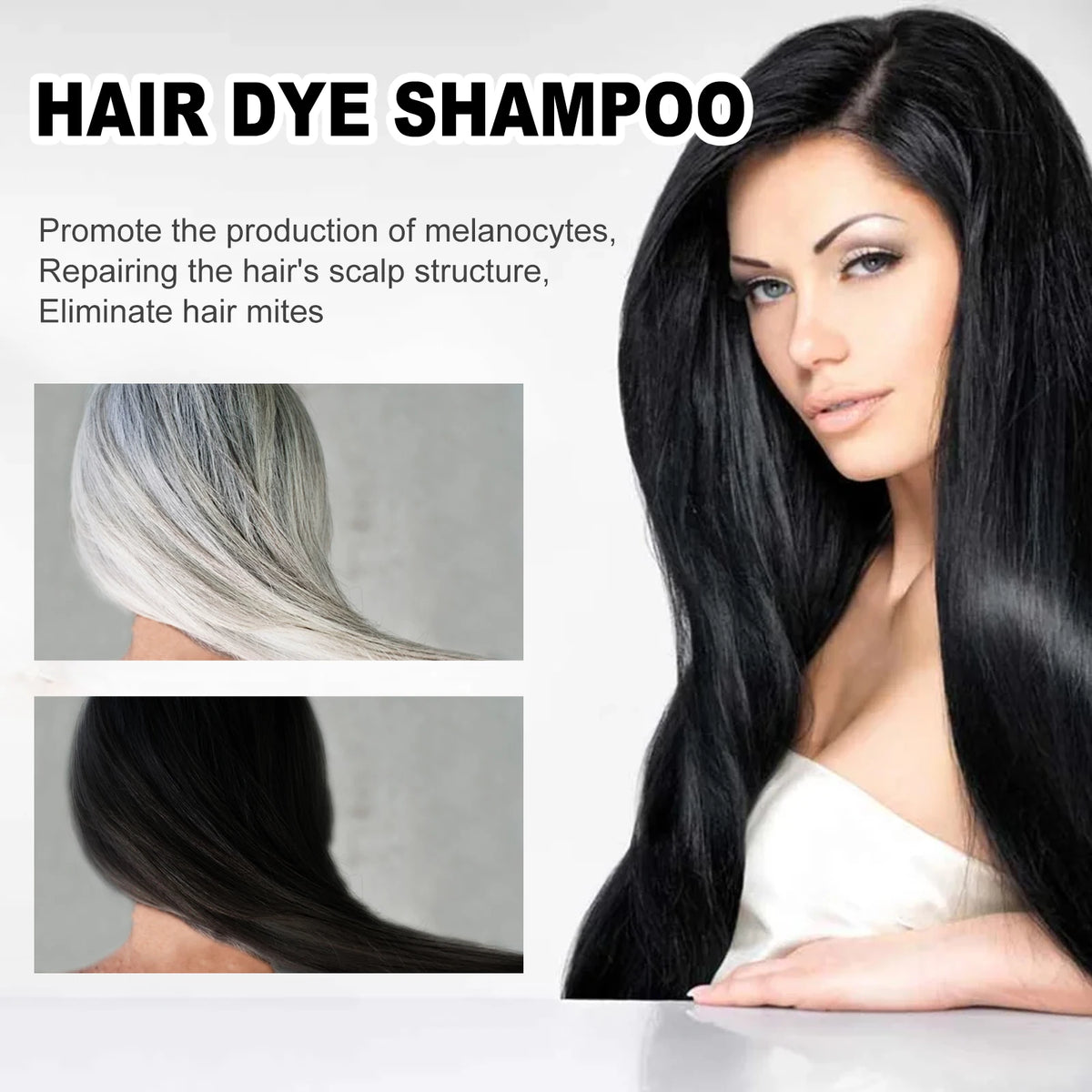 EELHOE Brown Hair Dyeing Shampoo Lasting Coloring Deeply Nourishing Reduce Breakage Promote Scalp Health Hair Dyeing Shampoo