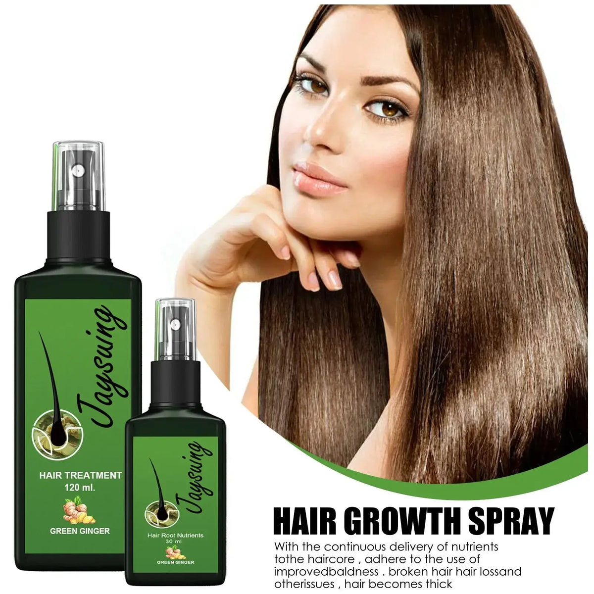 Hair Growth Spray Ginger Massage Scalp Damaged Treatment Solution Nourish Roots Fast Grow Anti Hair Loss Serum Beauty Health