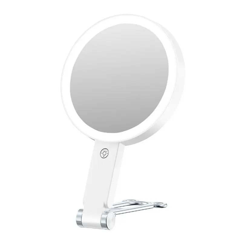 Rechargeable 1X/10X Magnifying Lighted Travel Makeup Mirror Portable Cosmetic Mirror with Lights Tabletop Handhold Hanging