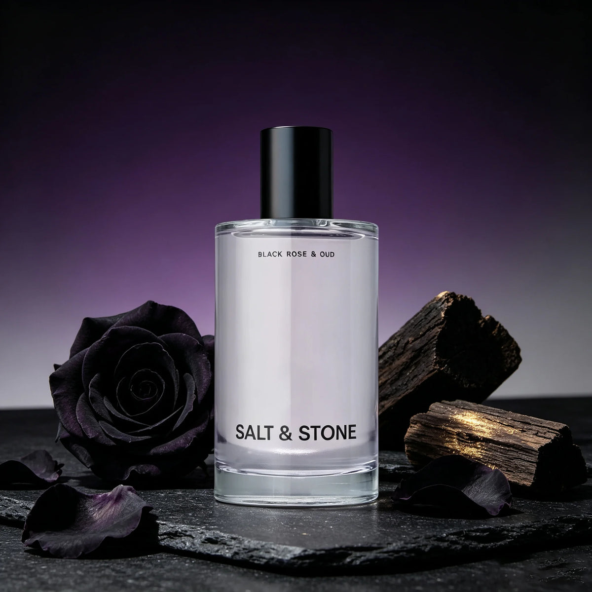 Salt & Stone Black Rose & Oud Hair & Body Mist for Women & Men – Dark Floral, Smoky Oud & Warm Amber Scent, Velvety Rose, Patchouli & Musk, Long-Lasting Refreshing Spray, Perfect Gift, 3.4 fl oz / 100 ml