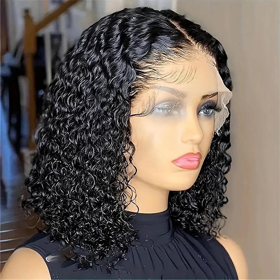 Glueless Kinky Curly Wig 13X6 Human Hair Ready To Wear Frontal Wigs Deep Curls Lace Closure Wig For Women Tissage Cheveux Humain