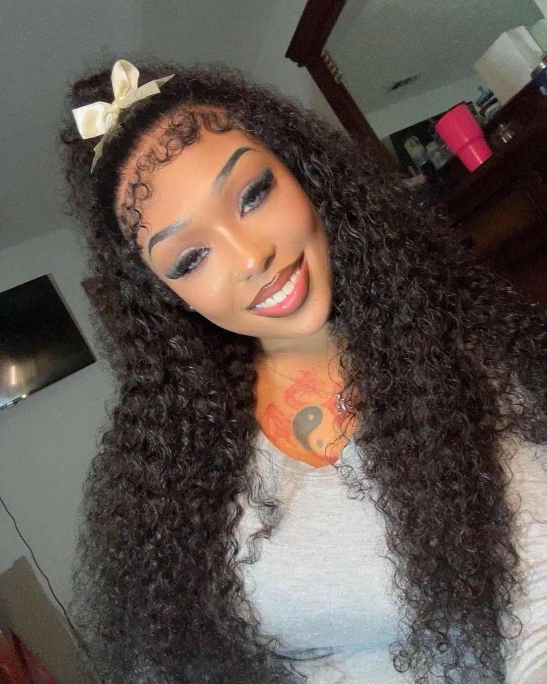 Kinky Curly 13x6 HD Lace Frontal Wig 4C Edges Curly Baby Hair For Women 7x5 Glueless Pre Cut Lace Deep Wave Wigs 100% Human Hair