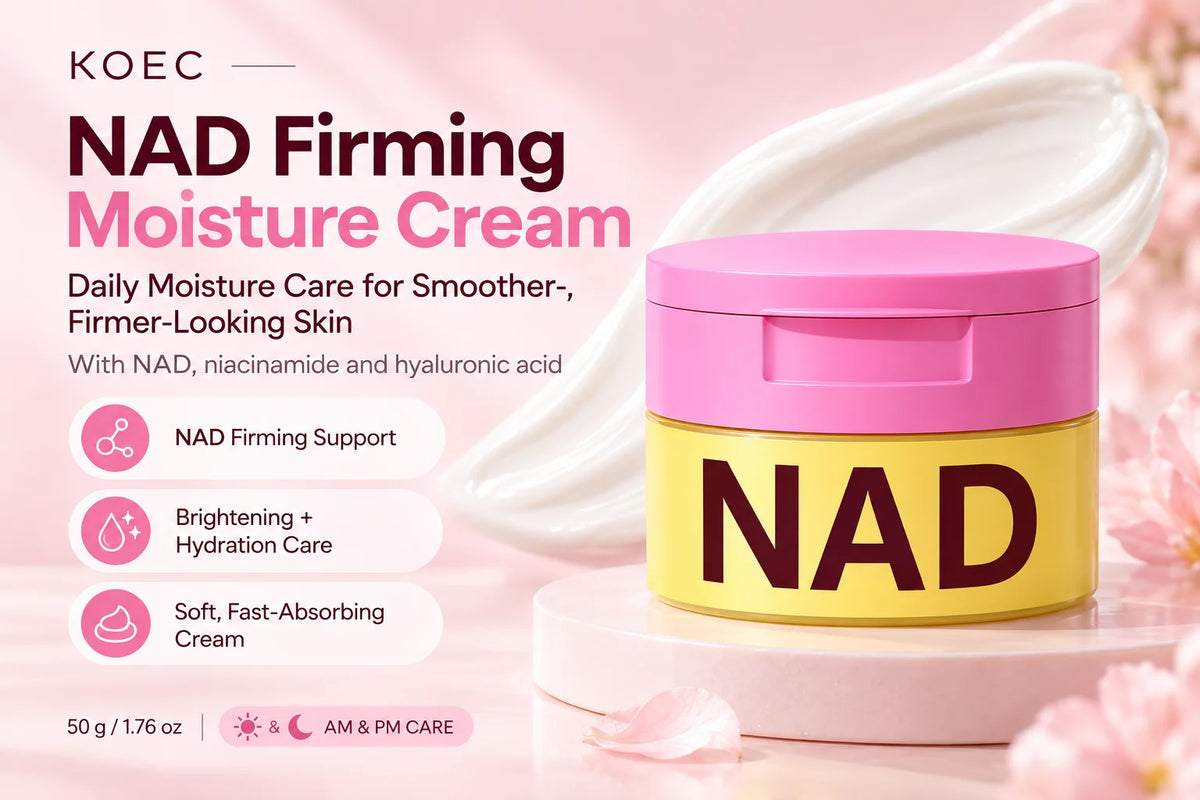 KOEC NAD+ Hydrating Face Moisturizer - Skincare Cream with Niacinamide & Hyaluronic Acid - Instant Face Lift Cream for Radiant & Smooth Skin - Daily Moisturizer for All Skin Types, 50g/1.76oz