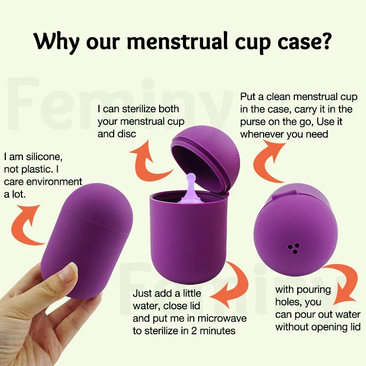 10pcs Silicone Case Sterilizer Bpa-Free Cleaner Container To Clean And Store Menstrual Cups Sterilizer Case