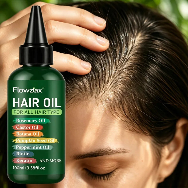 2PCS 7-in-1 Hair Care Essential Oil, 100ml, Containing Rosemary Oil, Castor Oil, Banana Oil, Pumpkin Seed Oil, Peppermint Oil, Biotin, Keratin, Moisturizing From Root To Tip, Perfect Valentine's Day And Mother's Day Gift For