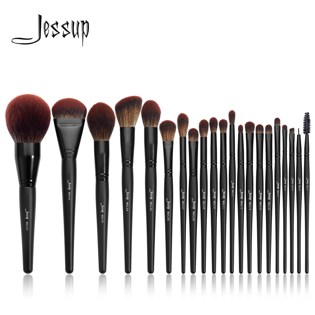 Jessup Makeup Brushes Set 3-21pcs Premium Synthetic Big Powder Foundation Concealer Eyeshadow Eyeliner Spoolie Wooden T271