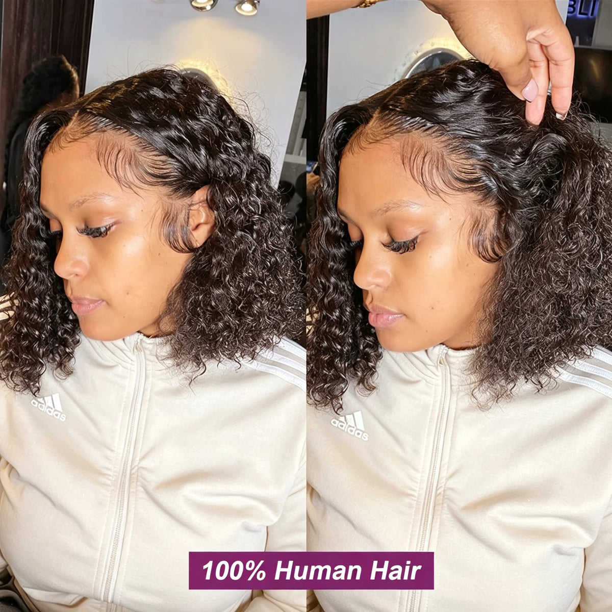 Short Bob Curly 13x4 Lace Front Human Hair Wigs Brazilian Virgin 100% Human Hair Deep Wave Bob Wigs 200% Density 4x4 Closure Wig