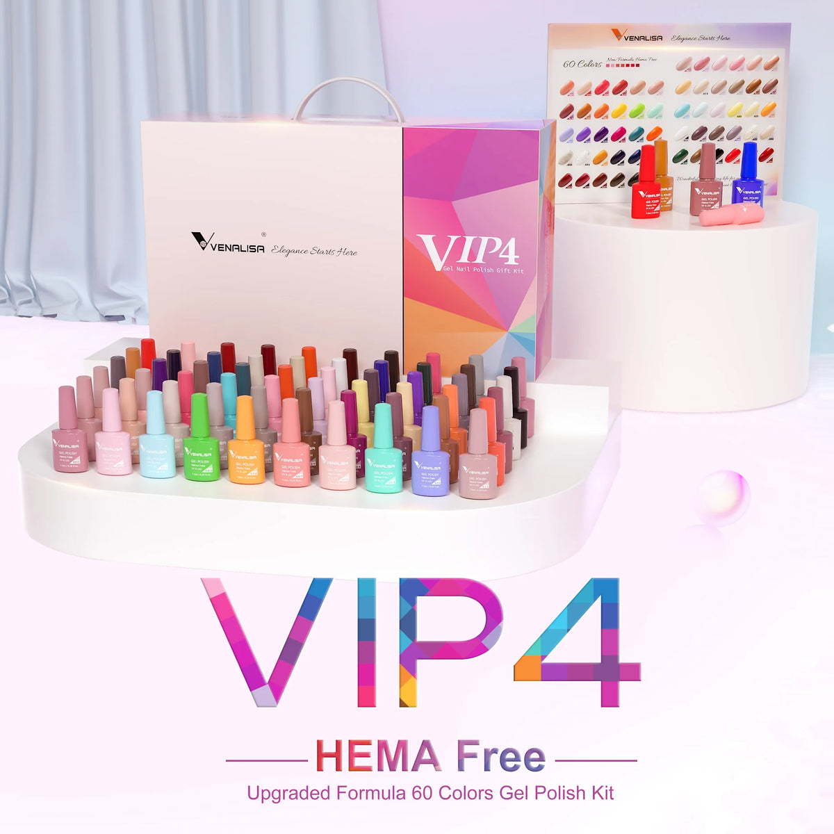 VENALISA 7.5ml Nail Gel Polish VIP4 HEMA Free Semi Permanent Soak off UV LED Nail Gel Varnish Full Coverage Nail Gel Lacquer