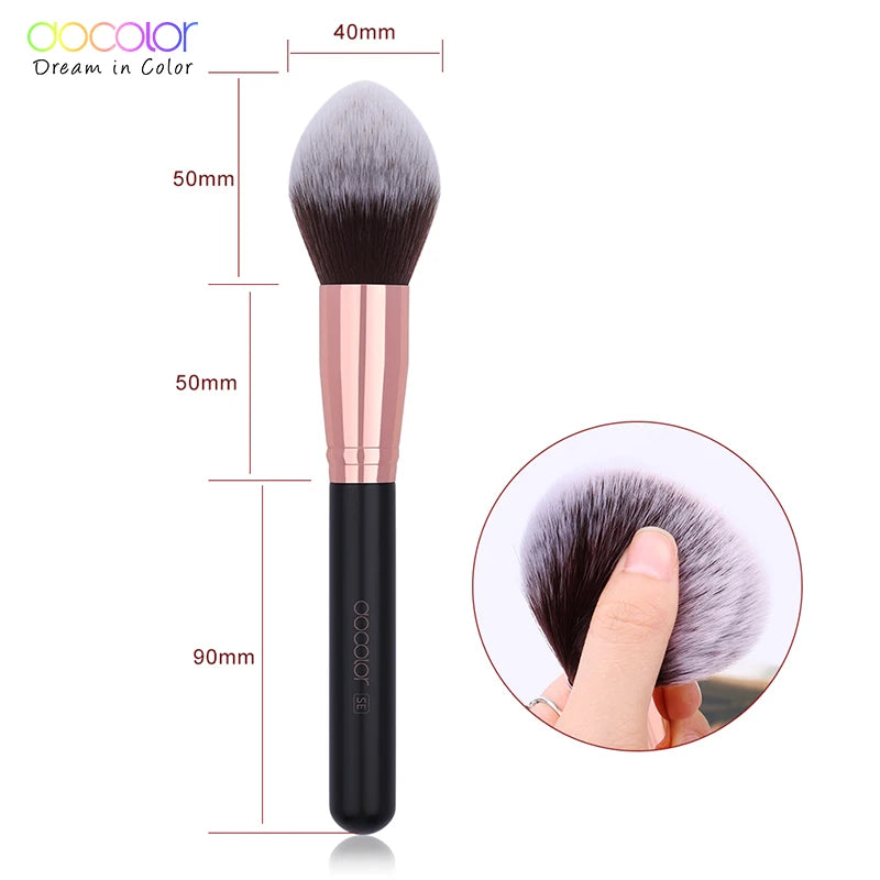 Docolor 1Pcs Soft Large Fan Makeup Brush Foundation Blusher Powder Highlighter Powder Brushes Cosmetic Professional Women Face